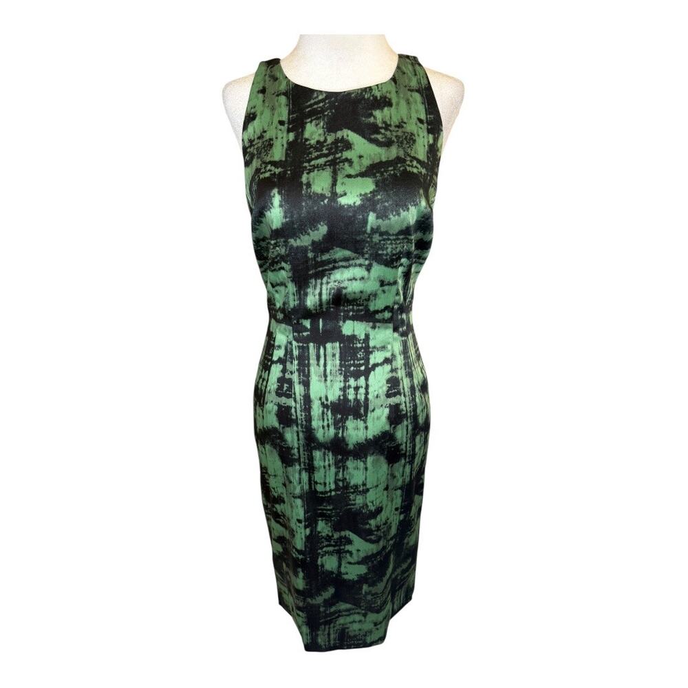 NEW Jay‎ Godfrey Women's Size 4 Abstract Stretch Sheath Dress Mint/Black NWT